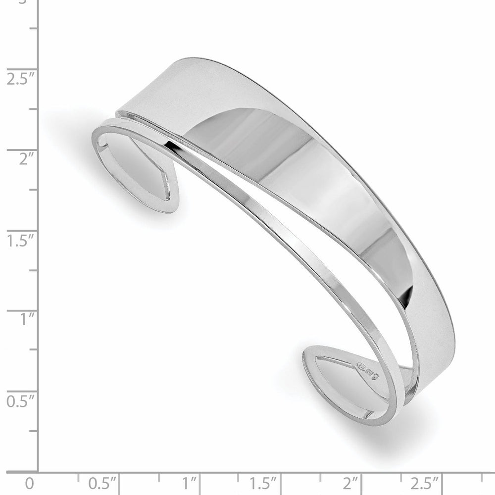 Silver Polished Fancy Cuff Bangle