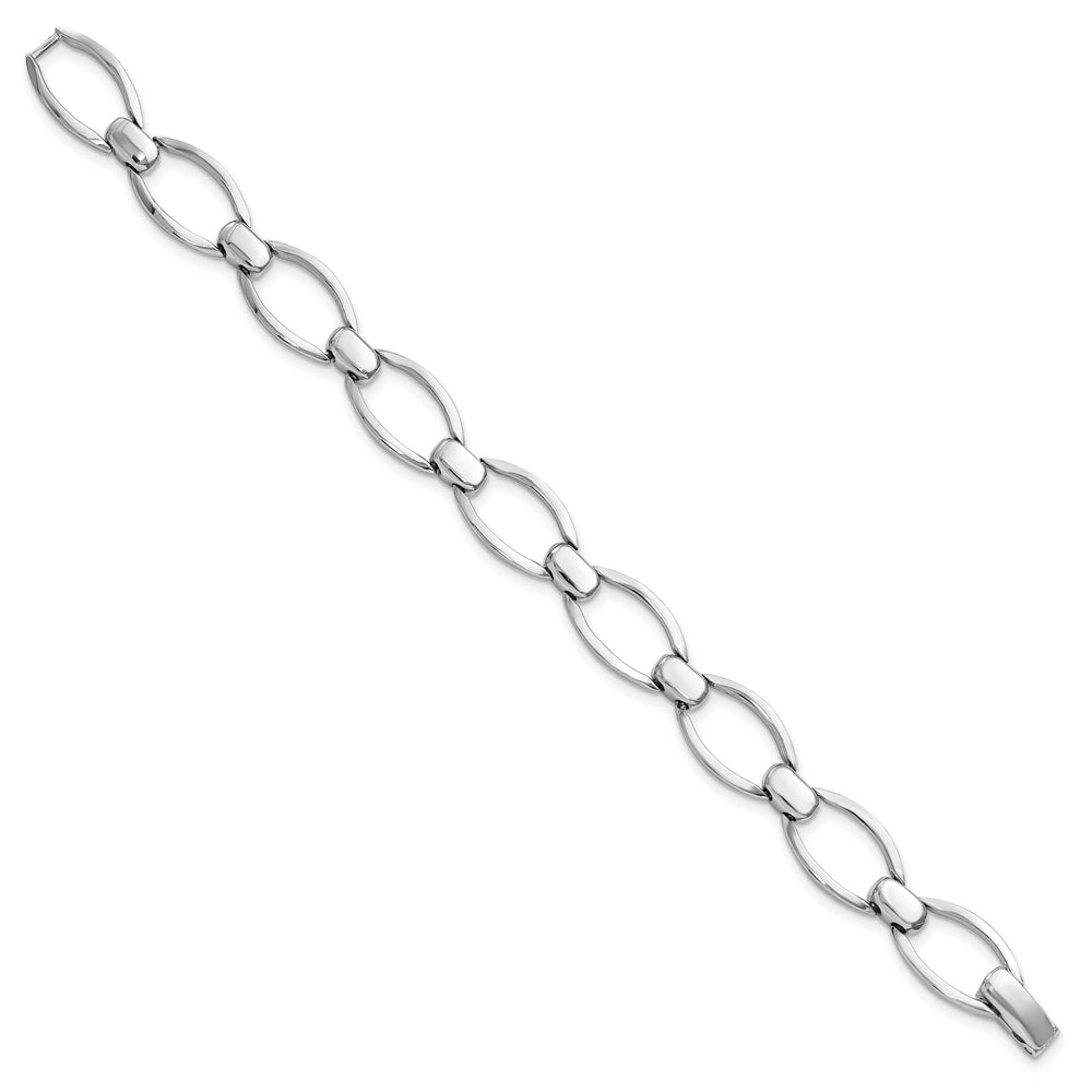 Silver Polished Fancy Link Bracelet