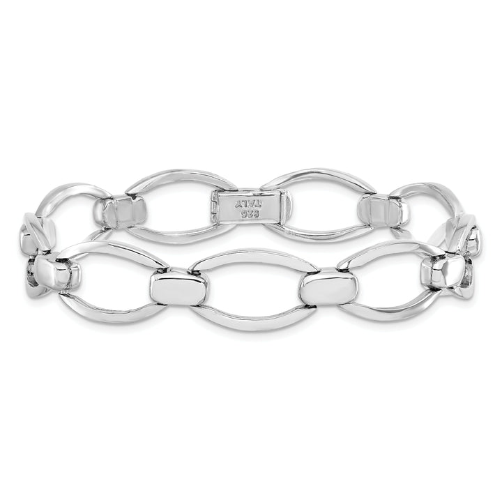 Silver Polished Fancy Link Bracelet