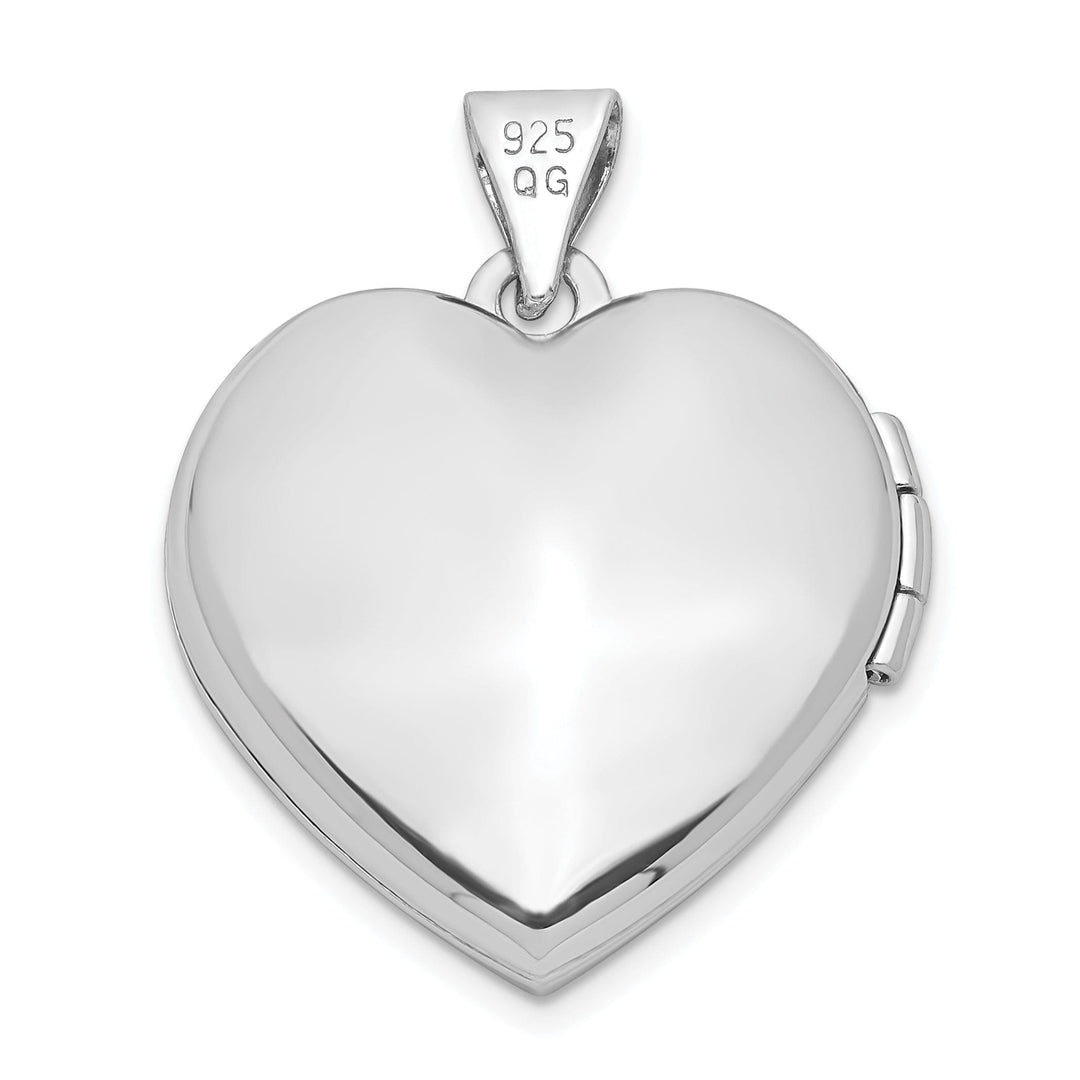 Silver Heart RoseLight Rose Crystal Locket