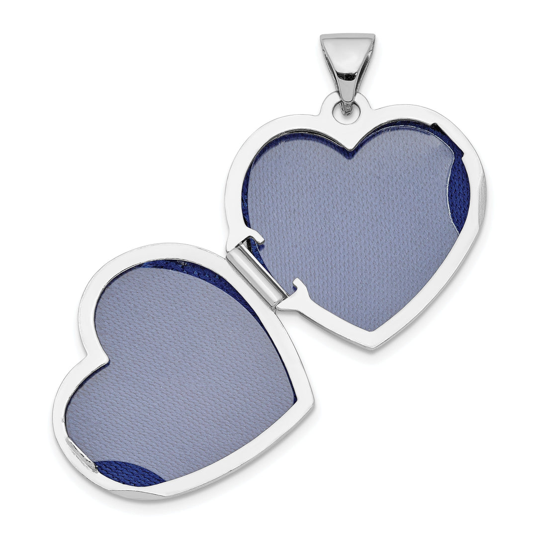 Sterling Silver Rhodium-plated 18mm Filigree Tree Heart Locket