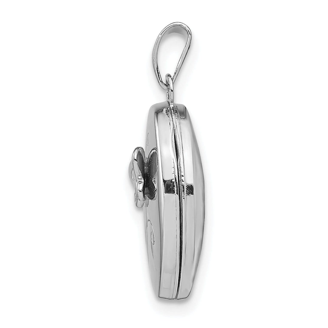 Sterling Silver Rhodium-plated 17x14mm Butterfly Locket