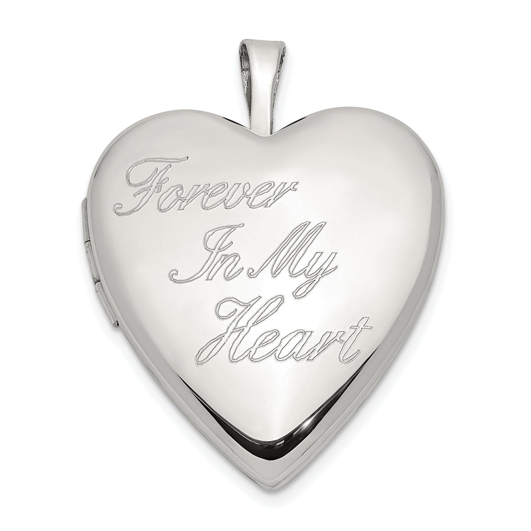 Sterling Silver 20mm FOREVER IN MY HEART Heart Locket