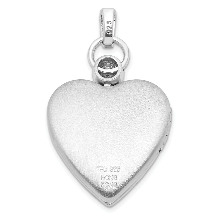 Sterling Silver Diamond Accented Satin Locket Pendant