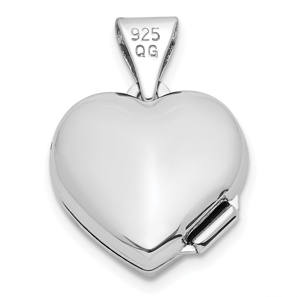 Sterling Silver Rhodium-plated and Gold-tone Floral Mom Heart Locket
