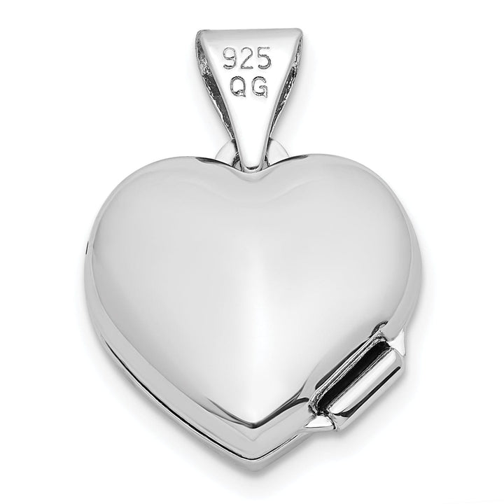 Sterling Silver Rhodium-plated and Gold-tone Floral Mom Heart Locket