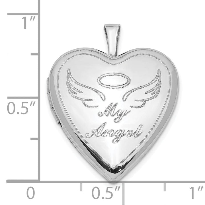 Sterling Silver 21mm Polished My Angel Heart Locket