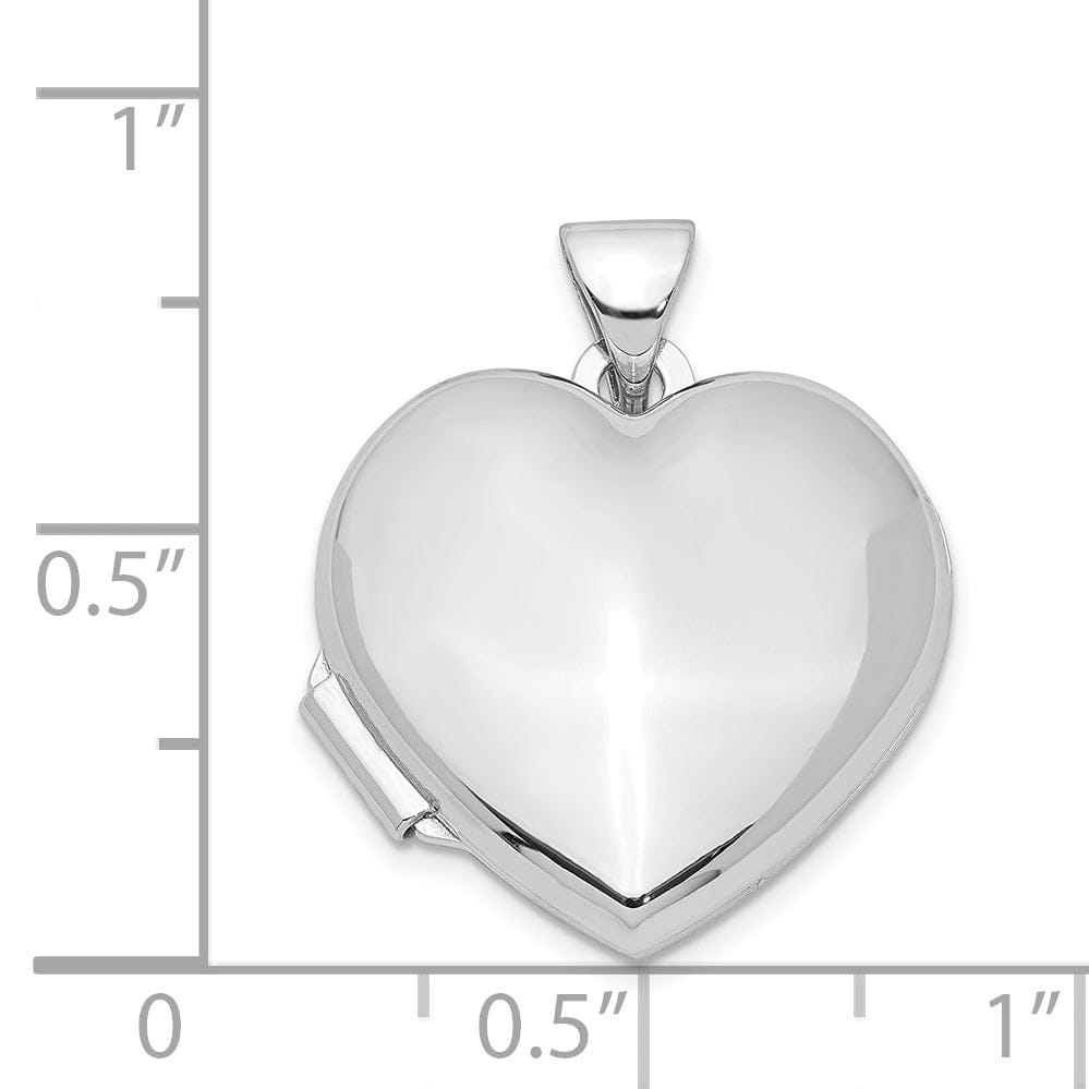 Sterling Silver Plain 18MM Heart Locket