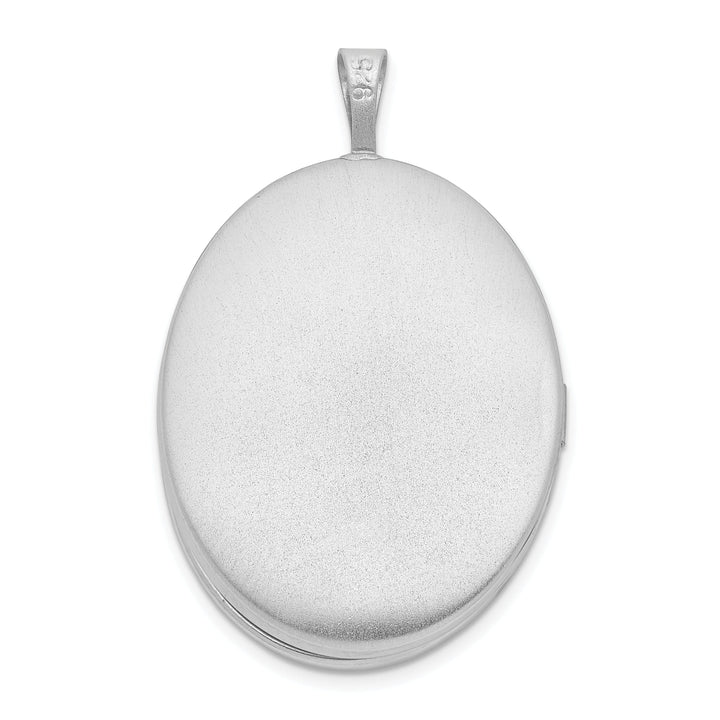 Sterling Silver Rhodium-plated Oval Tree Locket