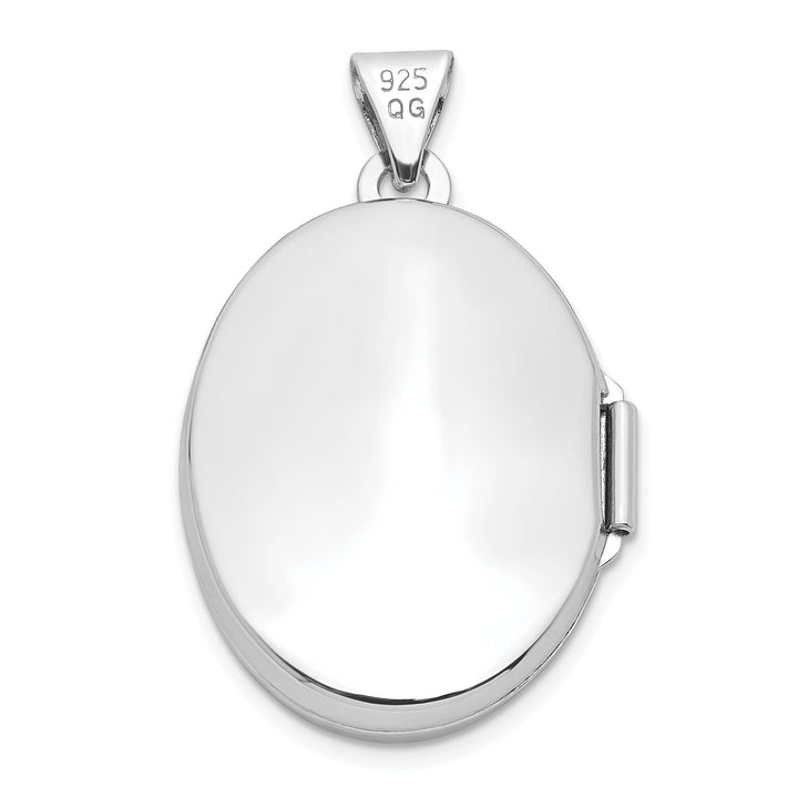 Sterling Silver Polished 21MM 2-Frame Oval Locket