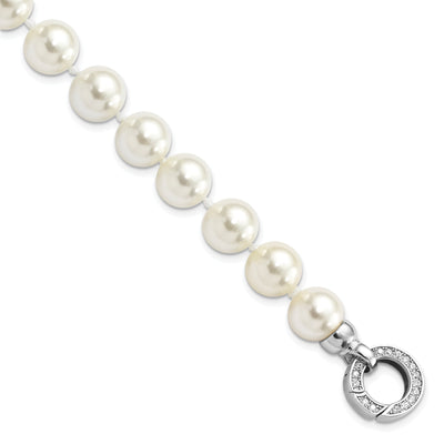 Silver Majestik Shell Pearl C.Z Fancy Bracelet at $ 84.76 only from Jewelryshopping.com