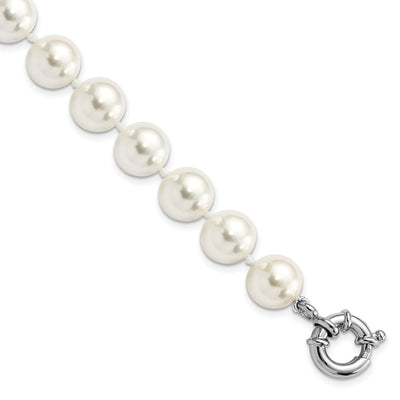 Silver Majestik White Shell Pearl Bead Bracelet at $ 62.18 only from Jewelryshopping.com
