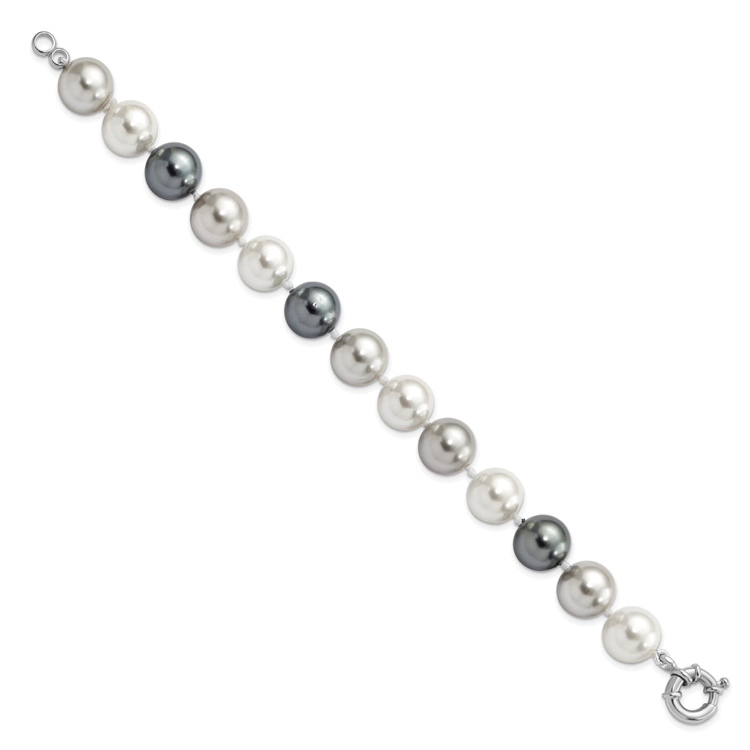 Silver Majestik MutiColore Shell Pearl Bracelet