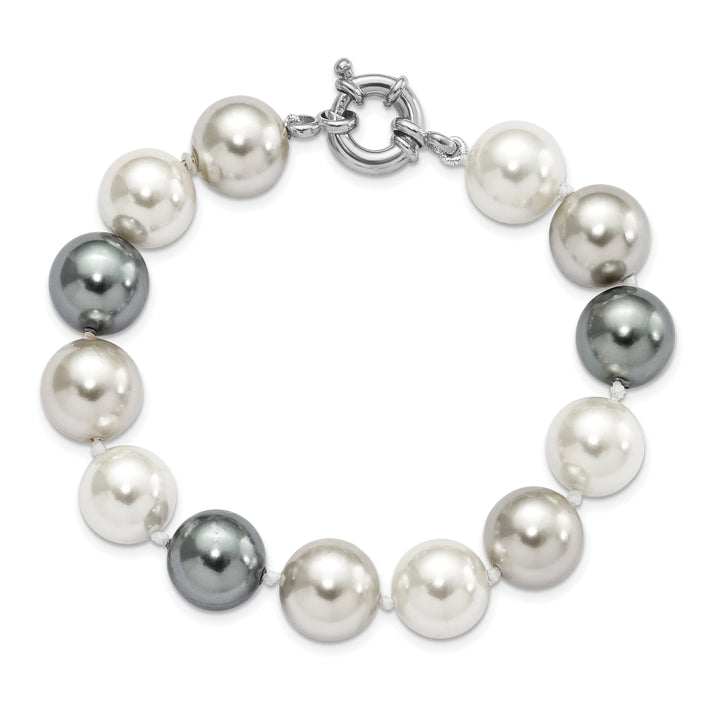 Silver Majestik MutiColore Shell Pearl Bracelet