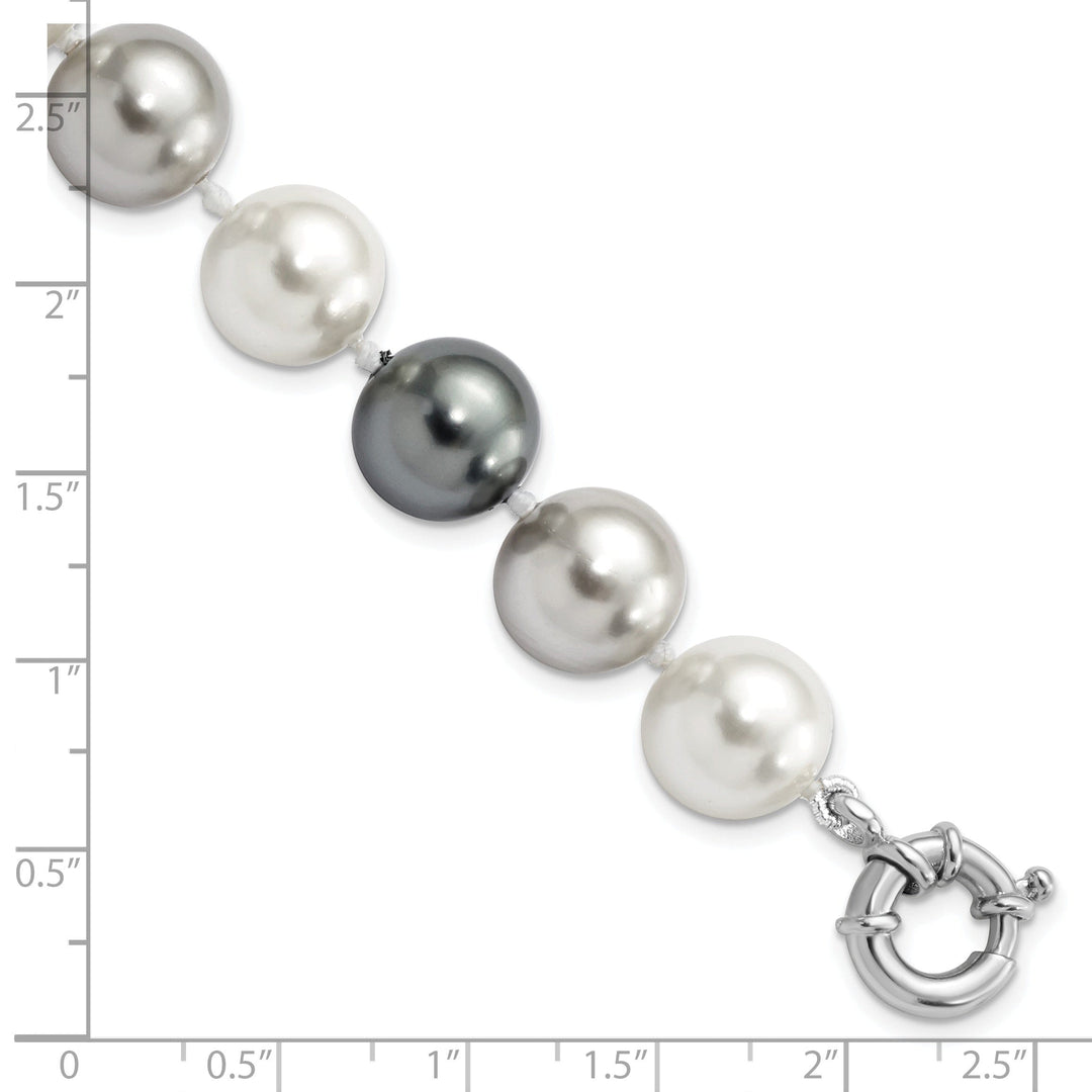 Silver Majestik MutiColore Shell Pearl Bracelet