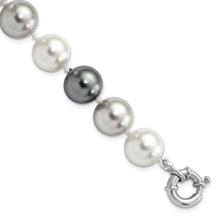 Silver Majestik MutiColore Shell Pearl Bracelet