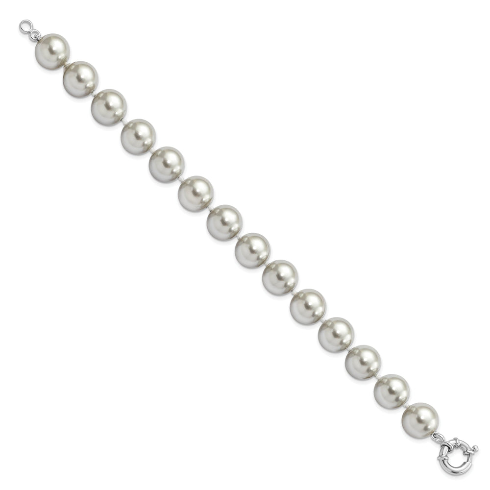 Silver Majestik Grey Shell Pearl Bracelet