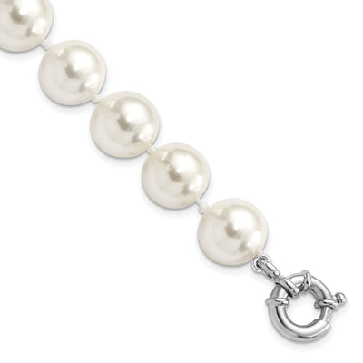 Silver Majestik White Shell Pearl Bead Bracelet at $ 62.18 only from Jewelryshopping.com
