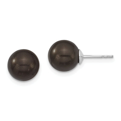 Majestik Round Black Pearl Stud Earrings at $ 19.09 only from Jewelryshopping.com