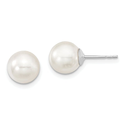 Majestik Round White Pearl Stud Earrings at $ 19.09 only from Jewelryshopping.com