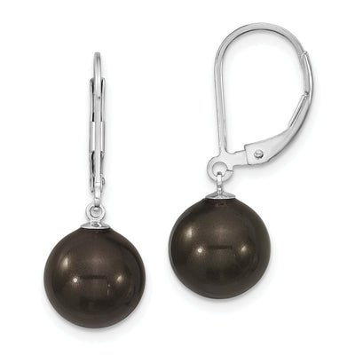 Majestik Round Black Pearl Leverback Earring at $ 26.33 only from Jewelryshopping.com