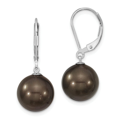 Majestik Round Black Pearl Leverback Earrings at $ 27.26 only from Jewelryshopping.com
