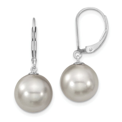 Majestik Round Grey Pearl Leverback Earrings at $ 27.26 only from Jewelryshopping.com