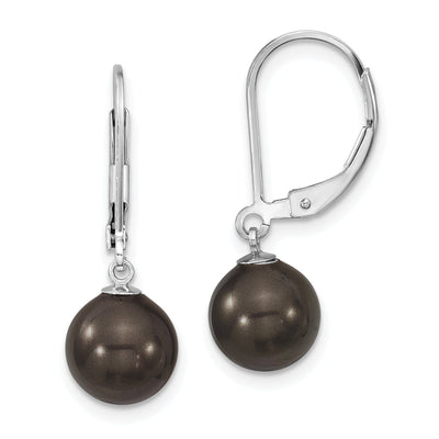 Majestik Round Black Pearl Leverback Earrings at $ 25.87 only from Jewelryshopping.com