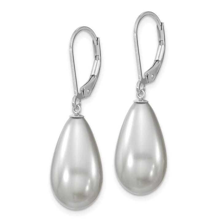 Majestik Teardrop Grey Pearl Earrings