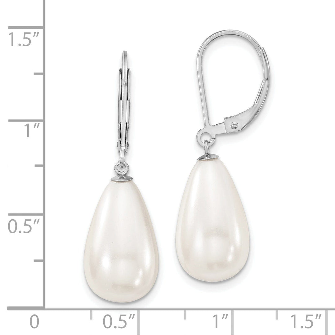 Majestik Teardrop White Pearl Earrings