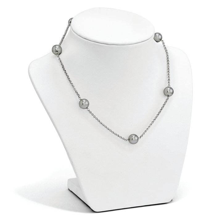 Majestik Grey Shell Pearl 7 Station Necklace