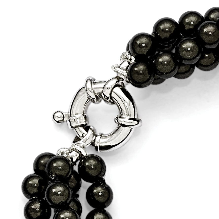 Majestik Black Shell Pearl Twisted Necklace