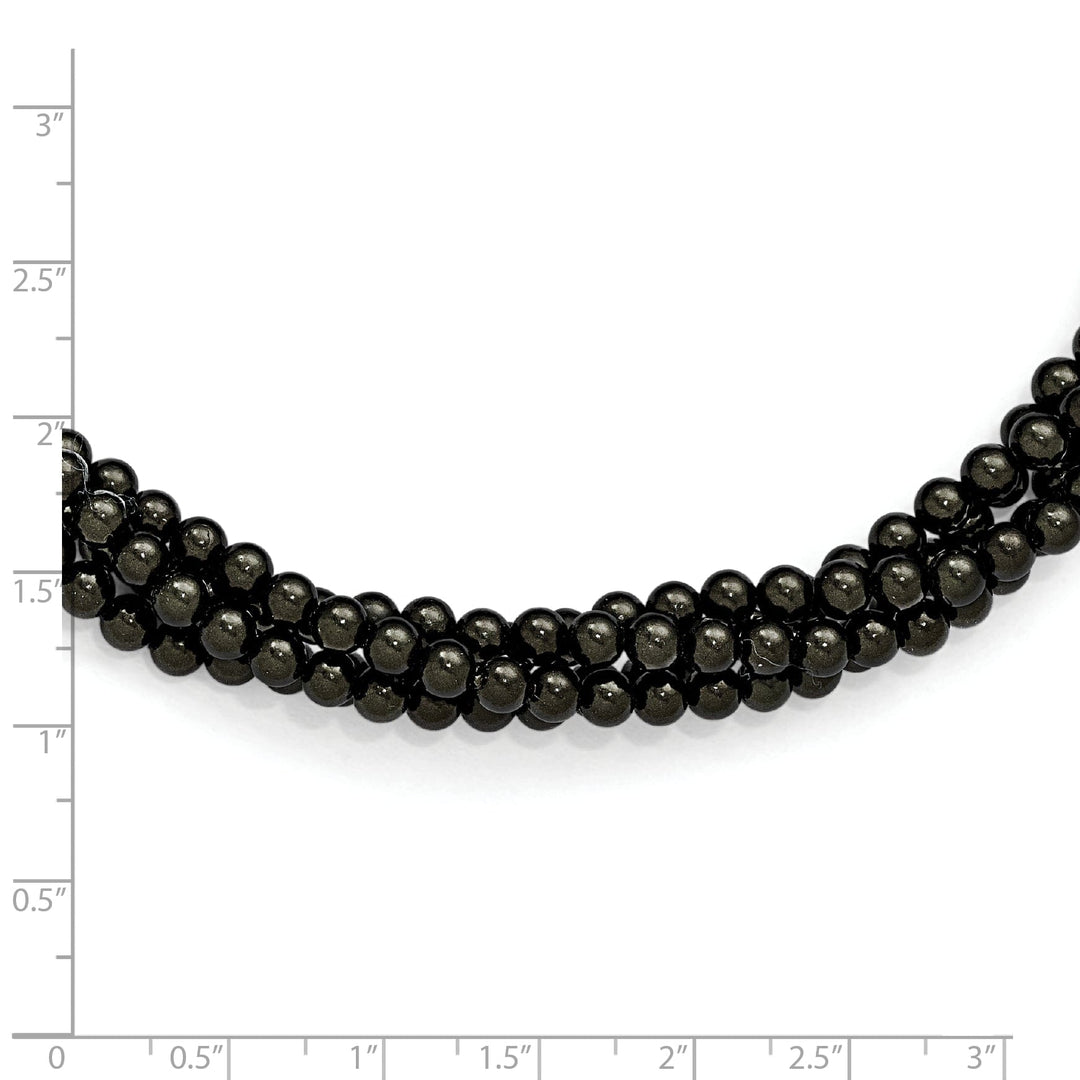 Majestik Black Shell Pearl Twisted Necklace