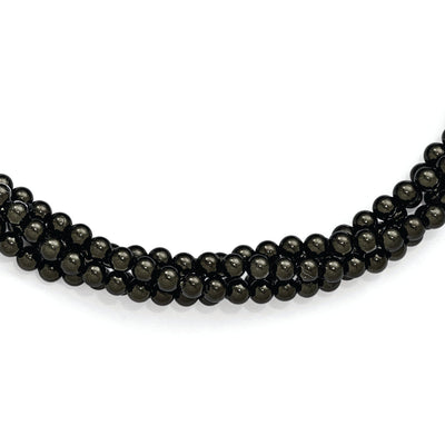 Majestik Black Shell Pearl Twisted Necklace