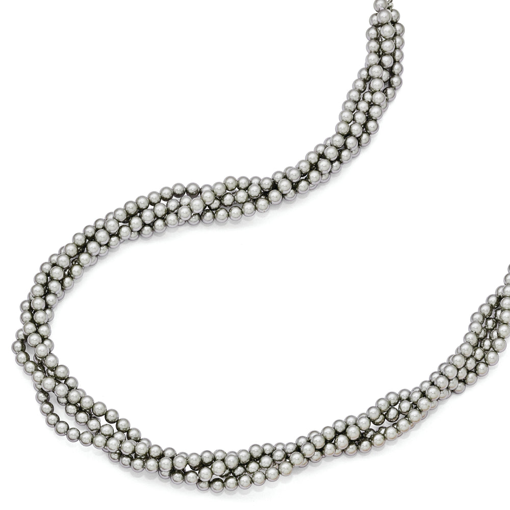 Majestik Grey Shell Pearl Twist Necklace