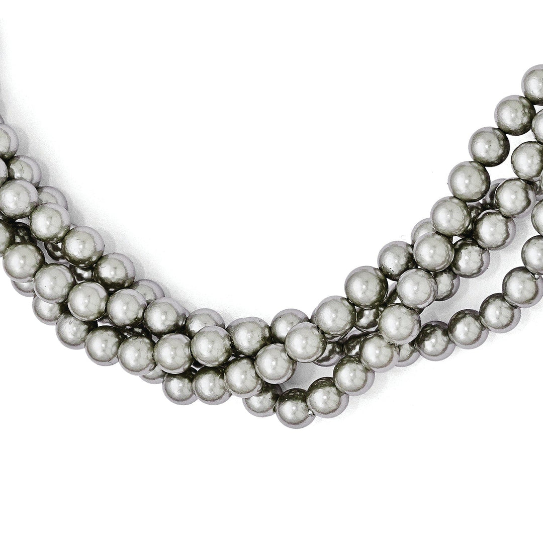 Majestik Grey Shell Pearl Twist Necklace