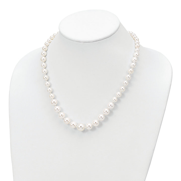Majestik Graduated White Shell Pearl Necklace