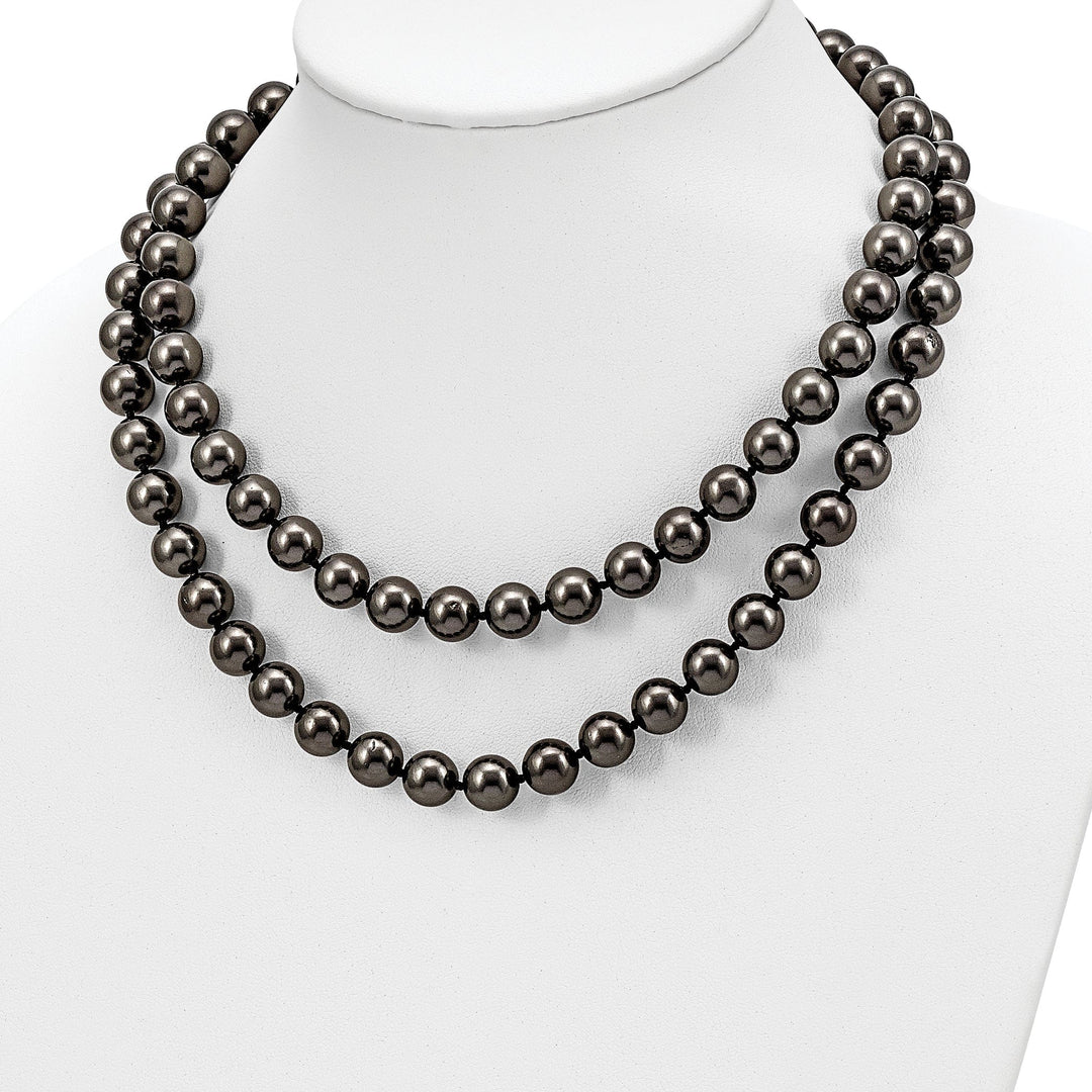 Majestik Black Shell Pearl Slip On Necklace