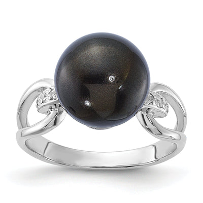Majestik Black Shell Pearl Cubic Zirconia Ring at $ 37.44 only from Jewelryshopping.com