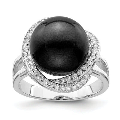 Majestik Black Shell Pearl Cubic Zirconia Ring at $ 84.36 only from Jewelryshopping.com