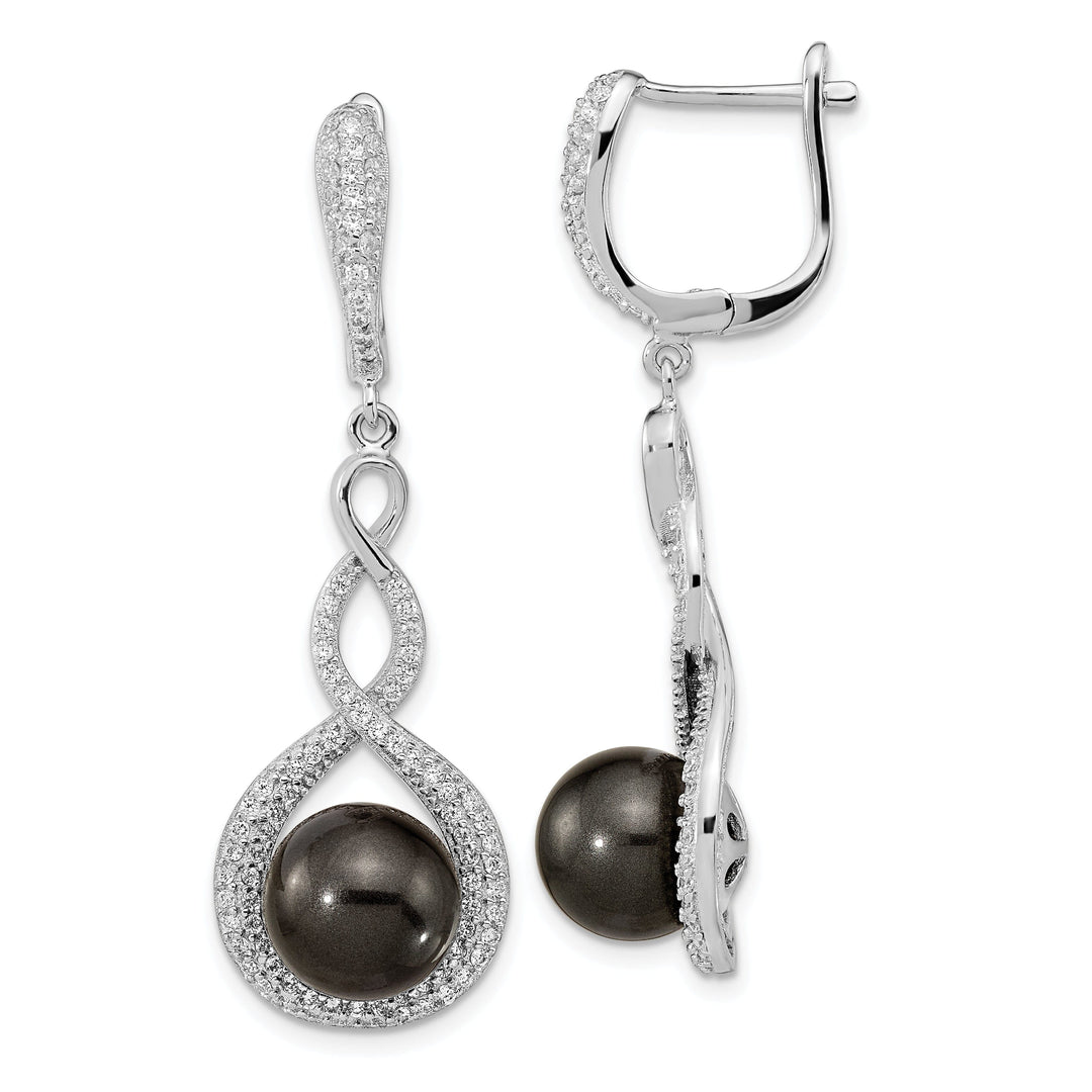 Majestik Pearl CZ Earring Necklace Set