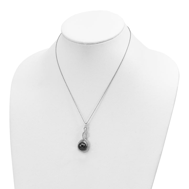 Majestik Pearl CZ Earring Necklace Set