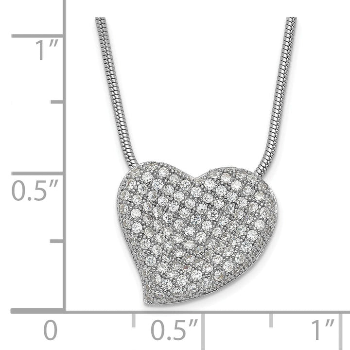 Sterling Silver Cubic Zirconia Heart Necklace