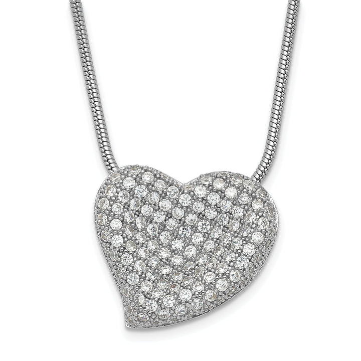 Sterling Silver Cubic Zirconia Heart Necklace