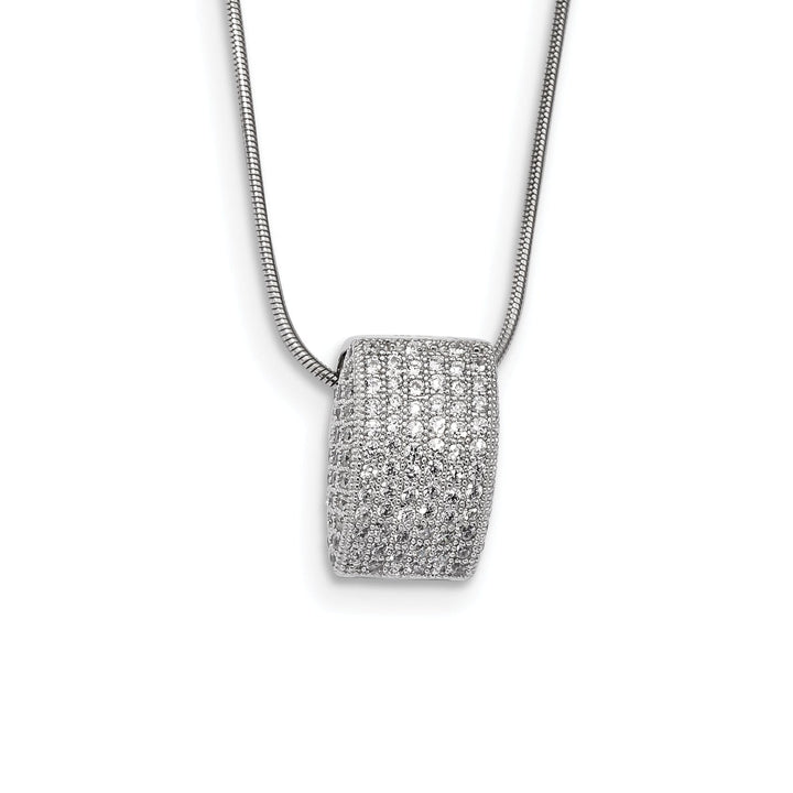 Sterling Silver Cubic Zirconia Polished Necklace