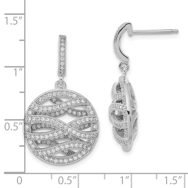 Sterling Silver Cubic Zirconia Round Earrings