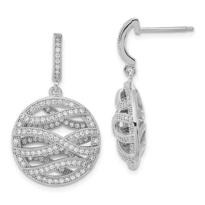 Sterling Silver Cubic Zirconia Round Earrings