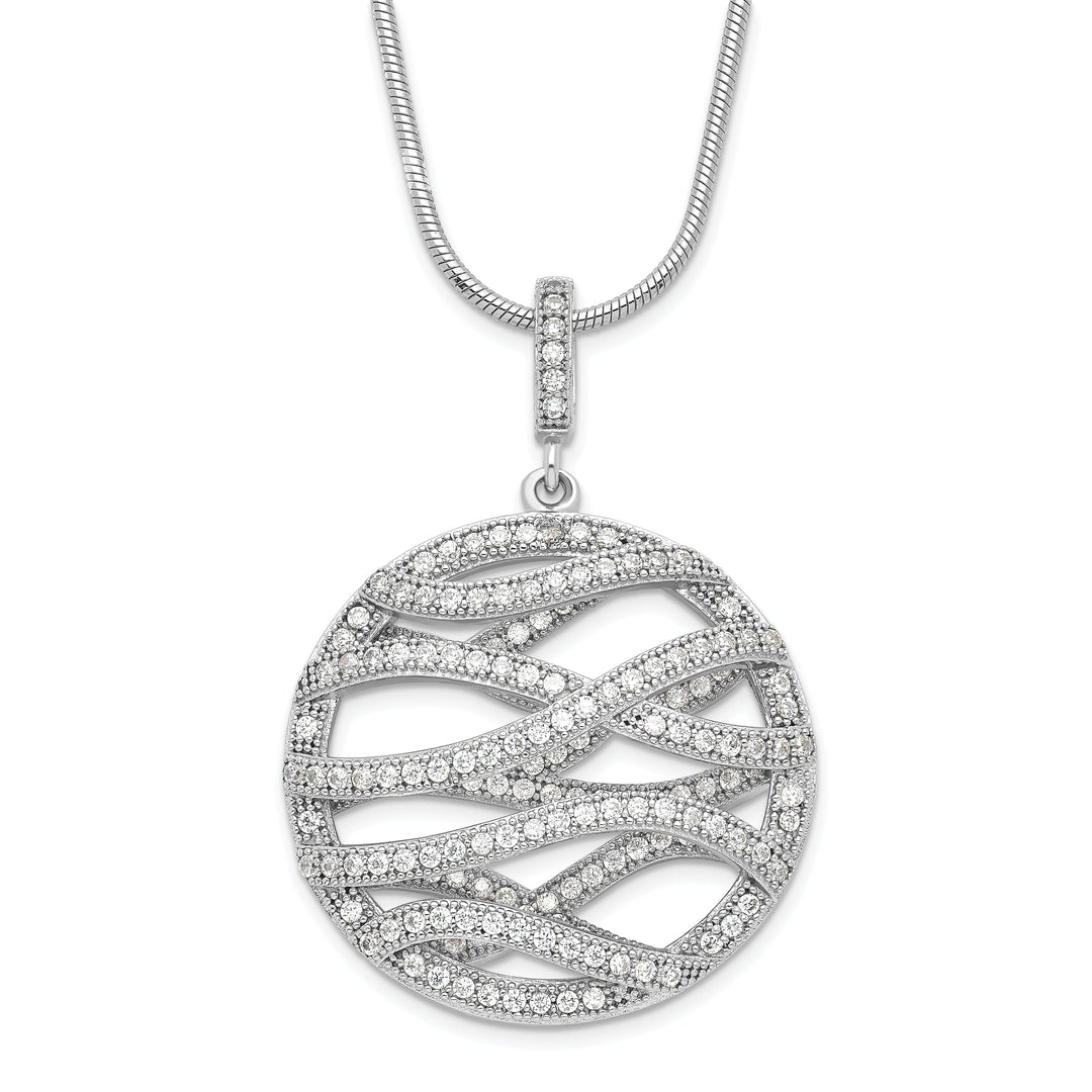 Sterling Silver Cubic Zirconia Round Necklace