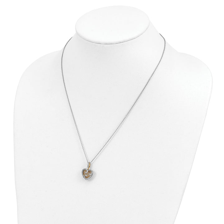 Sterling Silver Vermeil Cubic Zirconia Necklace