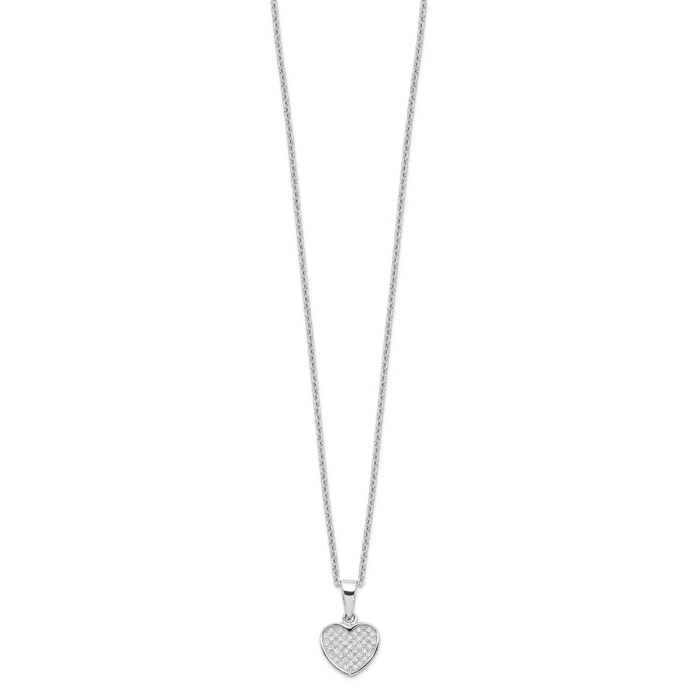 Sterling Silver Cubic Zirconia Heart Necklace